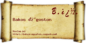 Bakos Ágoston névjegykártya