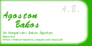 agoston bakos business card
