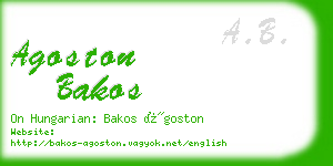 agoston bakos business card